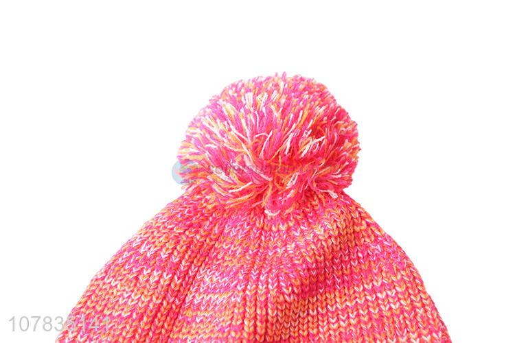 Yiwu wholesale colorful knitted hat children winter warm beanie caps