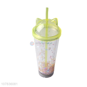 Hot Selling Plastic Straw Cup Water Cup With Light