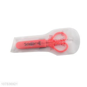 Wholesale paper cutting scissors plastic handle student scissors with cover