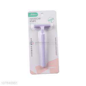 Good price purple rake type razor body hair shaving knife