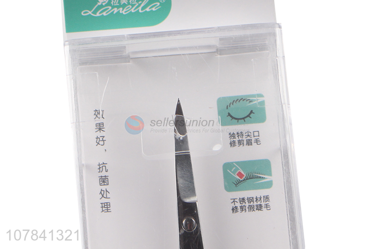 Low price silver stainless steel eyebrow trimming scissors