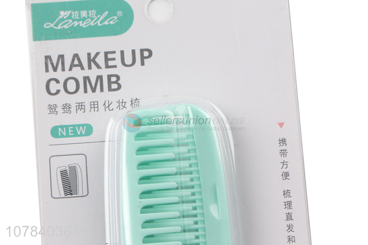 New creative green plastic folding universal makeup comb