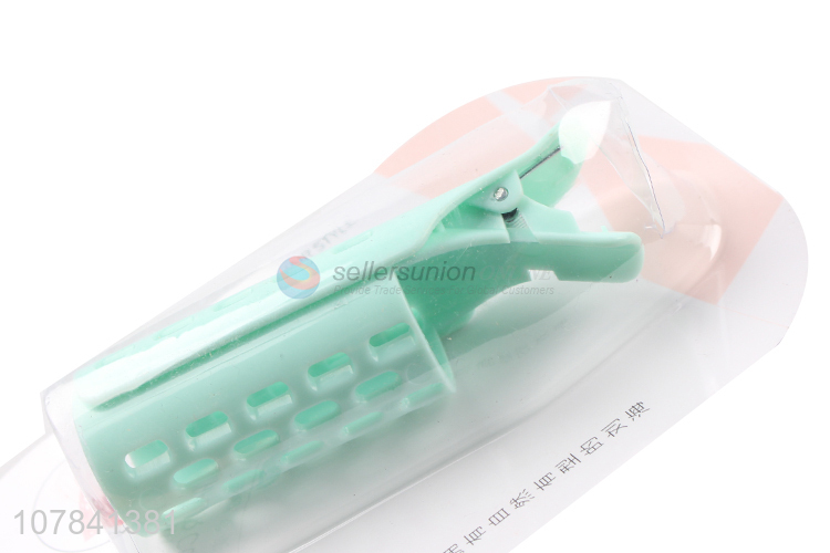 Good quality green plastic curling iron bangs curling tool