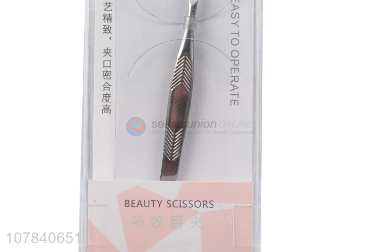 Hot sale silver stainless steel sterile tweezers eyebrow forceps