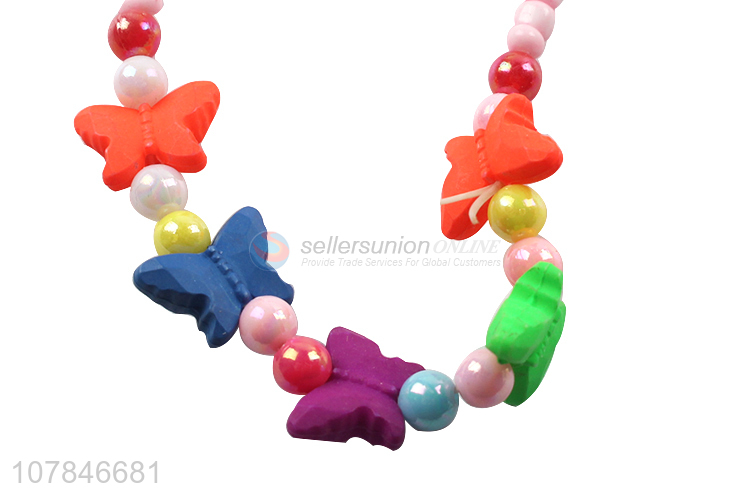 Factory Supply Plastic Jewelry Kids Necklace Bracelet Set