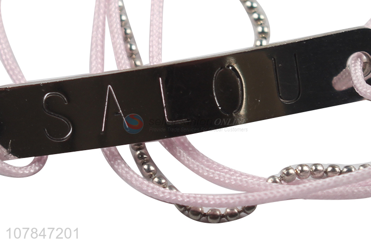 Factory price decorative pink women hand strip bracelet