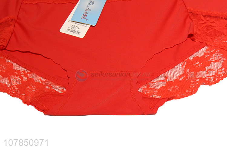 Wholesale red seamless lace panties for ladies underwear