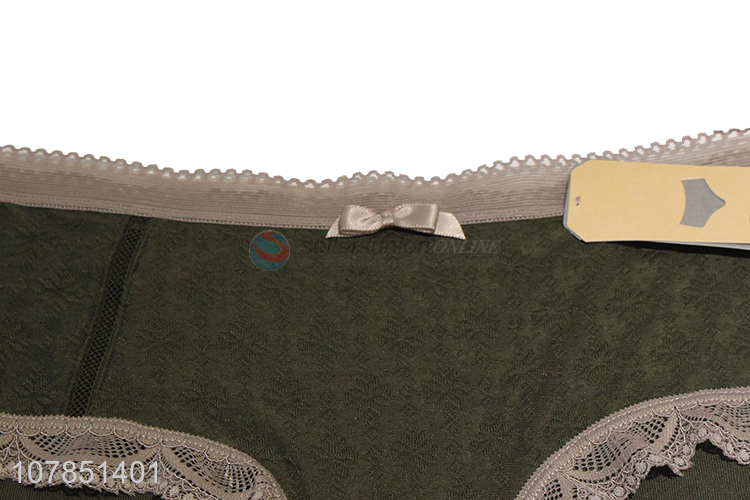 New green modal sexy panties for ladies with lace edges