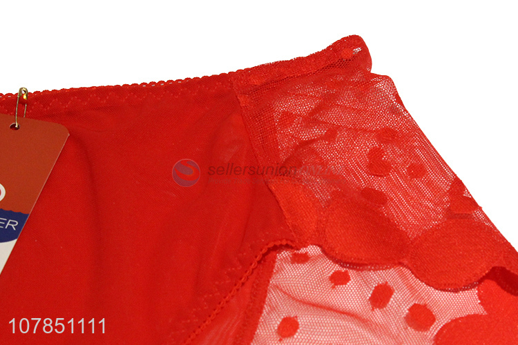 New design red gauze seamless panties for ladies