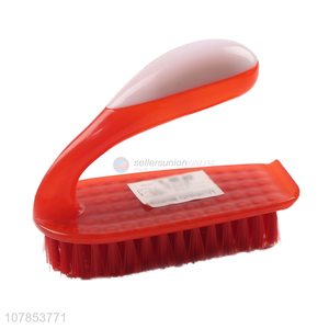 Factory wholesale red plastic laundry brush with handle