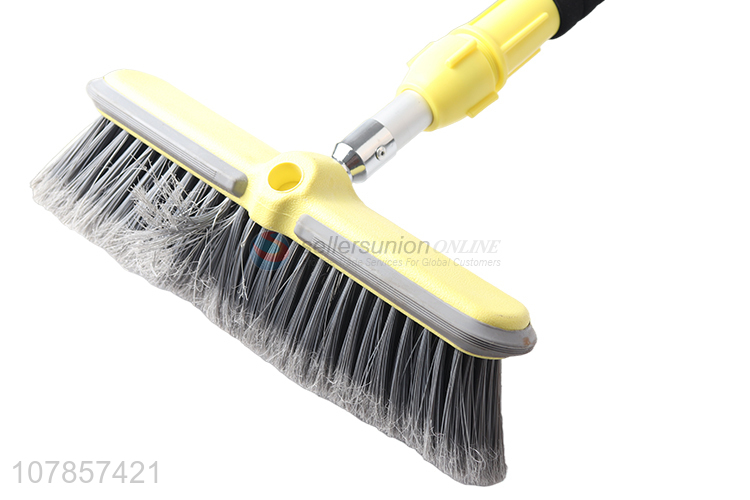 Most popular 2 in 1 aluminium alloy water fed pole brush telescopic tyre brush