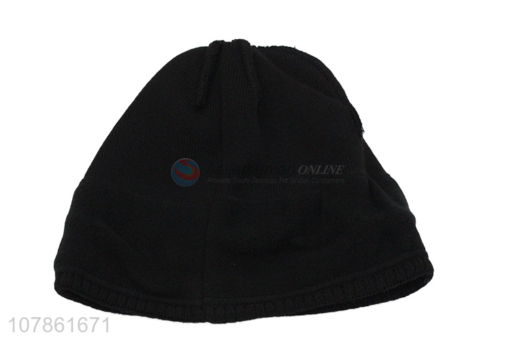 Fashion style simple design warm beanie cap knitted hat for sale