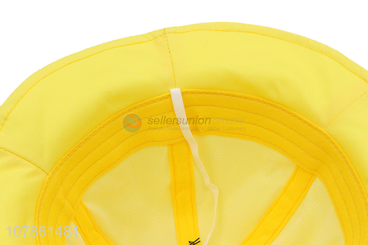 Low price yellow fruit embroidery children fisherman hat