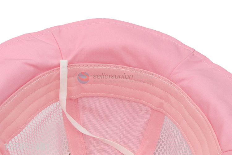 Hot sale pink banana embroidery windproof fisherman hat for kids