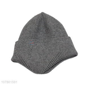 New design grey fashion decorative knitted hat for sale