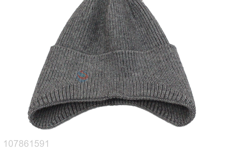 New design grey fashion decorative knitted hat for sale