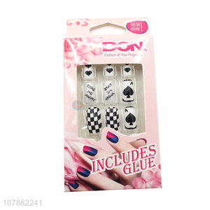 Cool Design Pre-Glued Fake Nail Tips Set For Sale