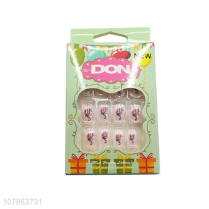 Good Sale Flower Pattern Fake Nail Tips False Nails For Kids