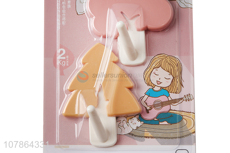 High quality colorful tree shape sticky hooks coat hanger