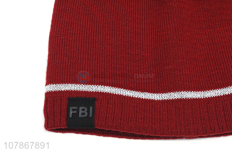 Good wholesale price red warm knit hat sports cold-proof cap for men