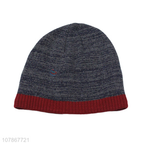 Low price gray melon leather hat winter cold-proof knitted hat wholesale