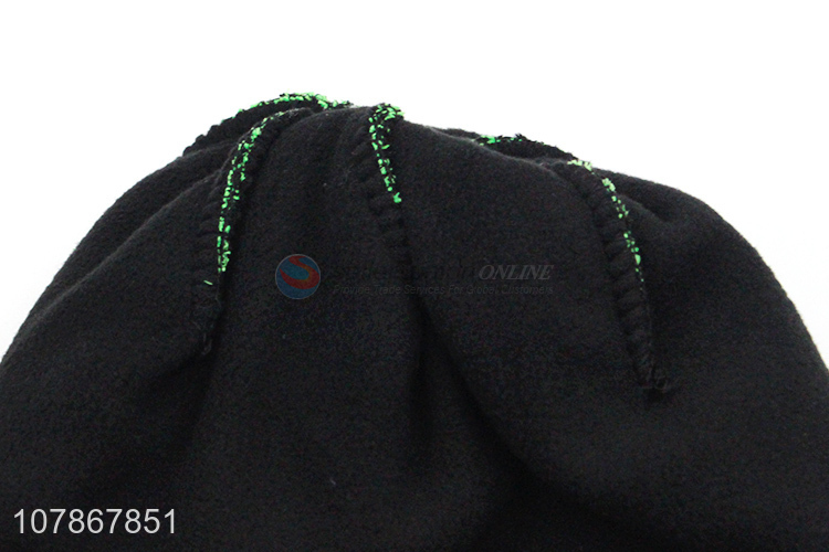Yiwu wholesale fluorescent green pullover cap outdoor sports warm knitted hat