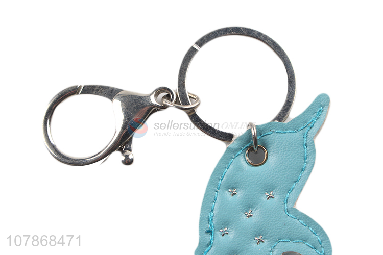 Best Sale Pu Leather Dolphin Keychain Best Key Ring