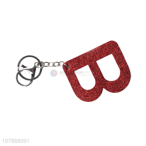 Good Quality Glitter Alphabet Key Chain Wholesale