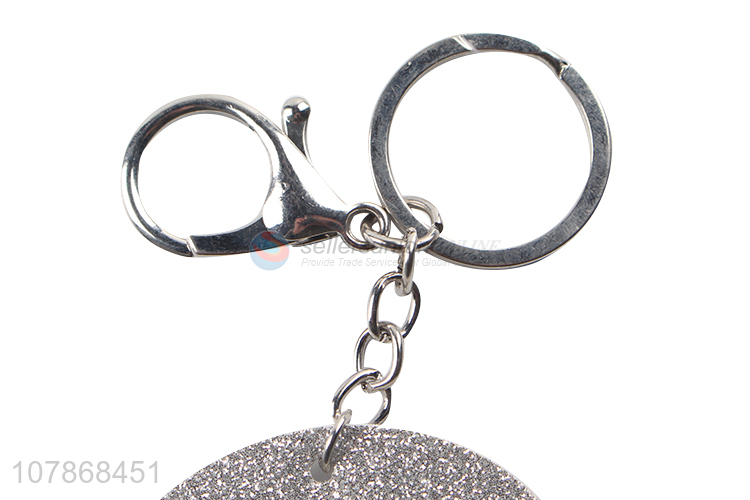 Wholesale Pu Glitter Letter Keychain Fashion Key Ring