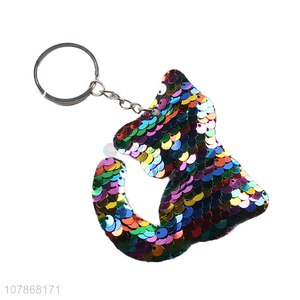 Cute Cat Shape Sequins Keychain Fashion Key Ring