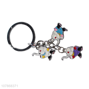 Good Sale Cartoon Elephant Pendant Keychain Metal Key Ring