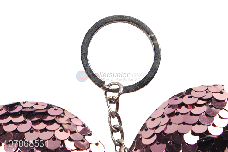 Unique Design Sequin Butterfly Keychain Cute Key Rings