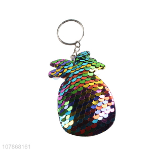 Hot Sale Colorful Sequins Pineapple Shape Keychain