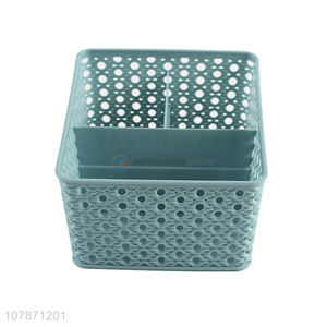 Wholesale 3 compartments tabletop plastic storage box for home and office