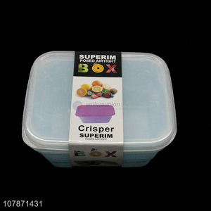 High quality 3 pieces microwaveable pp refrigerator crisper food fresh box