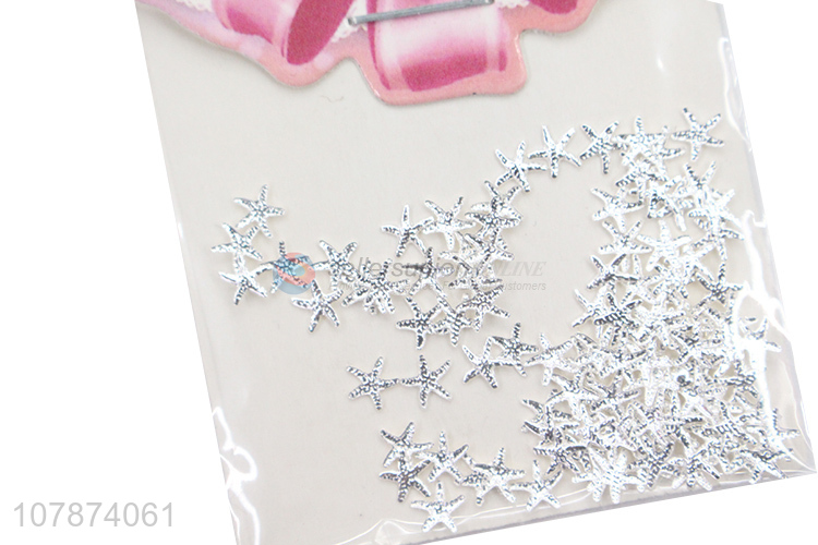 New design silver starfish sticker diamond ladies DIY nail art decoration