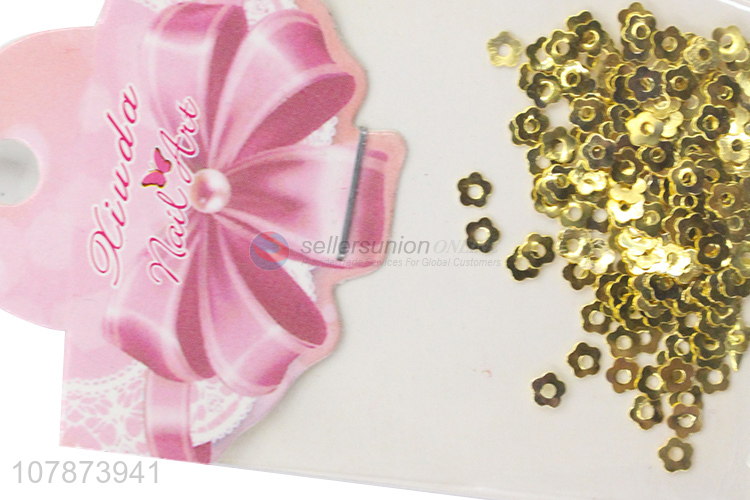 Factory wholesale golden small flower hollow nail accessories