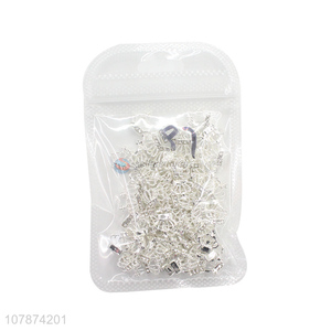 Yiwu Wholesale Silver Metal Crown Nail Diamond Decoration Accessories