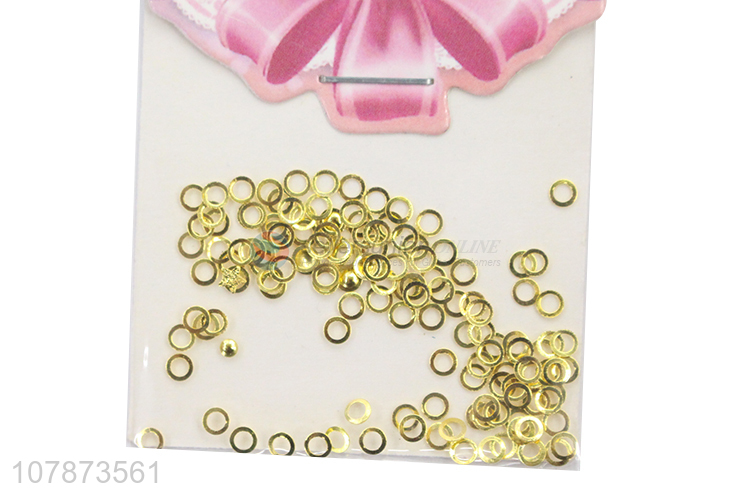 Low price golden mini ring nail decoration wholesale for girls