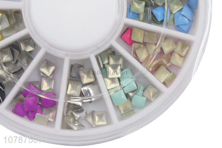Hot sale multicolor square DIY nail art stickers diamond set