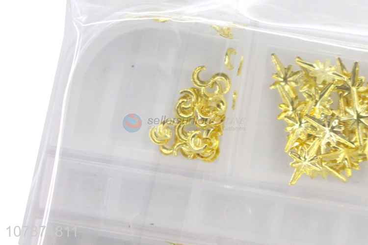 Latest Arrival Golden DIY Nail Art Sticker Rhinestone Nail Decoration