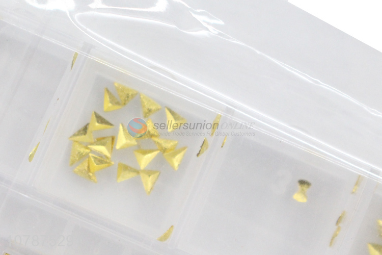 Good price golden DIY metal nail art stickers set wholesale