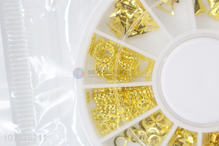 Wholesale golden mixed DIY nail art stickers creative nail accessories