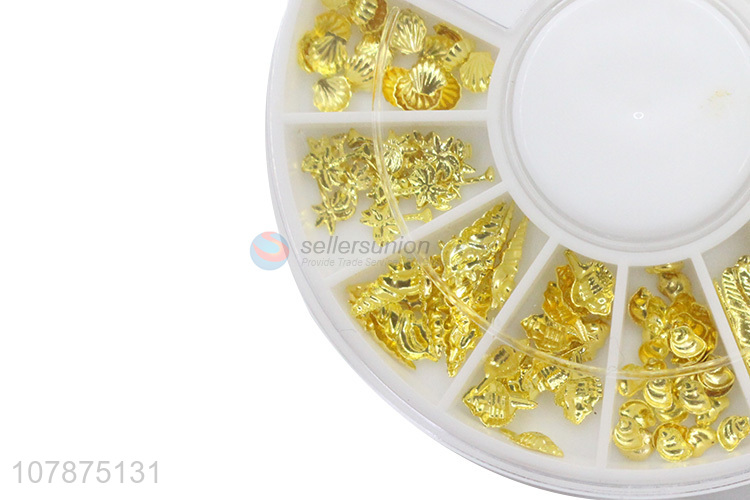 China factory wholesale golden shell creative nail art stickers set