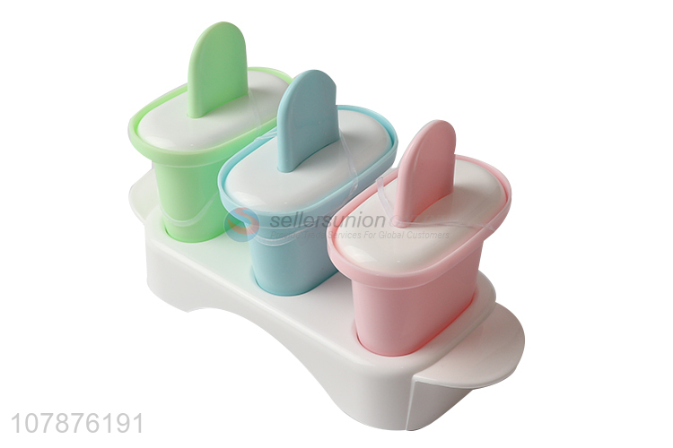 High quality 3 pieces pp material ice pop molds home DIY ice pop maker