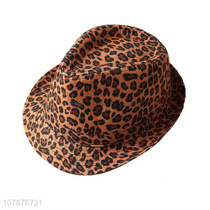 High quality stylish leopard print party hat panama hat