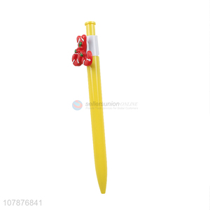 Factory direct sale yellow plastic pressing ballpoint pen