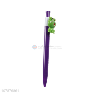 Factory wholesale purple frog plastic pressing ballpoint pen