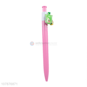 Yiwu Direct Sale Pink Plastic Pressing Writing Ballpoint Pen