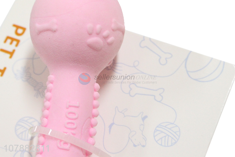 Cute Design TPR Barbell Shape Pet Chew Toys Dog Toy